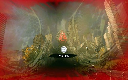 Aby go pokonać, użyj Web Rusha w kierunku pomarańczowego okręgu na jego głowie - 01 - Oscorp Is Your Friend - Opis przejścia - Niesamowity Spider-Man - poradnik do gry