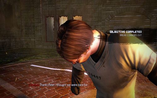 Dopiero po ich wyeliminowaniu, pozbądź się pozostałych na dole napastników i porozmawiaj z Connorem - 02 - Escape Impossible - Opis przejścia - Niesamowity Spider-Man - poradnik do gry