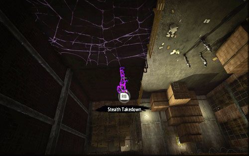 Gdy mężczyzna będzie nieprzytomny, przeskocz na drugą stronę pomieszczenia i skieruj się w lewo - 03 - In the Shadow of Evils Past - archiwa Oscorps - Opis przejścia - Niesamowity Spider-Man - poradnik do gry