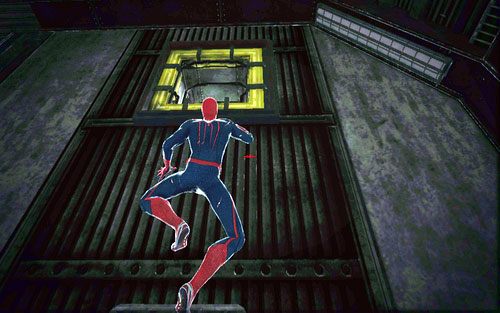 Po jego drugiej stronie zobaczysz kolejny wąski otwór - 03 - In the Shadow of Evils Past - archiwa Oscorps - Opis przejścia - Niesamowity Spider-Man - poradnik do gry