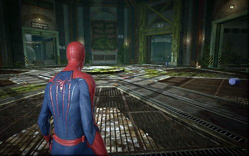 Wyskoczywszy z drugiej strony, znowu znajdziesz się w centralnym pomieszczeniu - 04 - The Thrill of the Hunt - kanały - Opis przejścia - Niesamowity Spider-Man - poradnik do gry
