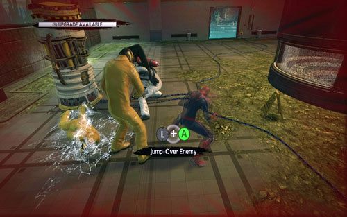 Czeka cie tam starcie z trzema przeciwnikami, z których jeden będzie nosił tarcze - 06 - Smythe Strikes Back - komputery i roboty - Opis przejścia - Niesamowity Spider-Man - poradnik do gry