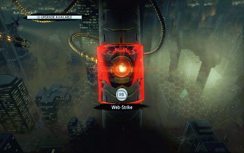 Czas zostanie wtedy nieco spowolniony i będziesz kilka sekund na wykonanie Web Rusha w kierunku czerwonego elementu maszyny - 06 - Smythe Strikes Back - lasery i promienie - Opis przejścia - Niesamowity Spider-Man - poradnik do gry