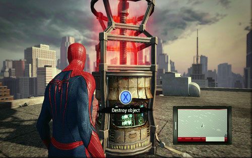 Pokonaj je, a następnie zniszcz blokującą sygnał maszynę - 06 - Smythe Strikes Back - lasery i promienie - Opis przejścia - Niesamowity Spider-Man - poradnik do gry