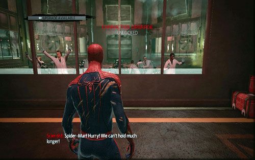 Gdy ostatnie urządzenie padnie, przeniesiesz się do lokacji z uwięzionymi naukowcami - 07 - Spidey to the Rescue - człowiek-skorpion - Opis przejścia - Niesamowity Spider-Man - poradnik do gry
