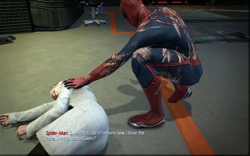 Kawałek dalej czeka na ciebie Gwen - 07 - Spidey to the Rescue - człowiek-skorpion - Opis przejścia - Niesamowity Spider-Man - poradnik do gry