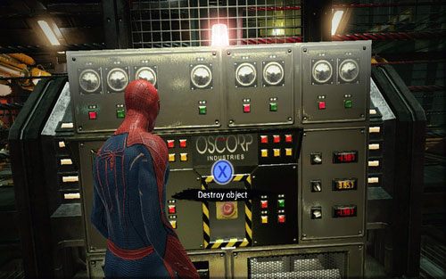 Chronią one czterech generatorów, które musisz zniszczyć - 10 - Spider-Man No More! - doktor Connors - Opis przejścia - Niesamowity Spider-Man - poradnik do gry