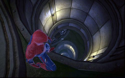 Znajdziesz tam wysoki szyb, którym musisz zejść w dół - 10 - Spider-Man No More! - doktor Connors - Opis przejścia - Niesamowity Spider-Man - poradnik do gry