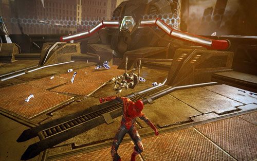 Chwilę później czeka cie walka z grupką maszyn - 11 - If This Be My Destiny - Opis przejścia - Niesamowity Spider-Man - poradnik do gry