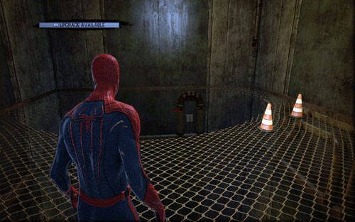 Po krótkiej rozmowie, zeskocz na niższy poziom kanałów - 1 - Train Docking Station - Misje dodatkowe - Niesamowity Spider-Man - poradnik do gry