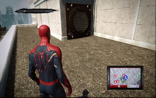Wejście znajduje się wysoko na frontowymi drzwiami - 2 - St. Gabriels Bank - Misje dodatkowe - Niesamowity Spider-Man - poradnik do gry