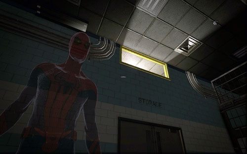 Po krótkim spotkaniu z kobietą o imieniu Felicia, skręć w prawo i przejdź przez dziurę z lewej - 02 - Escape Impossible - Znajdźki - Niesamowity Spider-Man - poradnik do gry