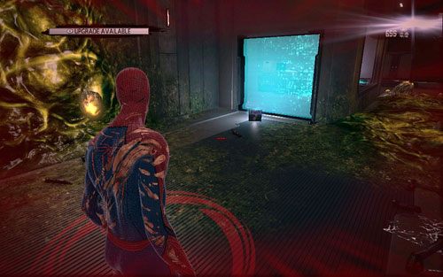 Leży obok niebieskiej bariery z prawej - 06 - Smythe Strikes Back - Części technologii, Zdjęcia - Znajdźki - Niesamowity Spider-Man - poradnik do gry