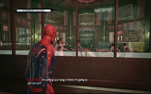 Kolejny znajdziesz w korytarzu otaczającym więzionych naukowców - 07 - Spidey to the Rescue - Nagrania, Magazyny, Instrukcje - Znajdźki - Niesamowity Spider-Man - poradnik do gry