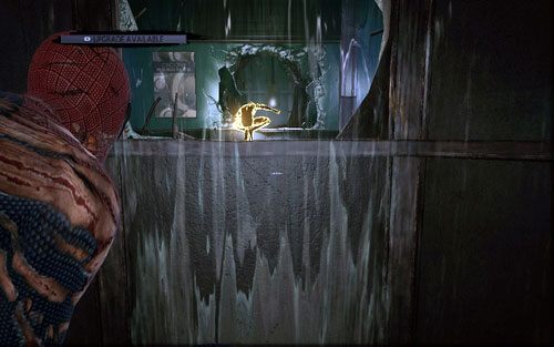 Gdy uda cię się już uratować więzionych naukowców, wyjdź z pomieszczenia i wejdź na szczyt wielkiego szybu - 07 - Spidey to the Rescue - Nagrania, Magazyny, Instrukcje - Znajdźki - Niesamowity Spider-Man - poradnik do gry