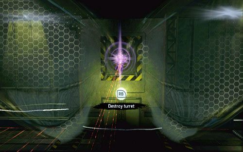 Przelatując przez dziurę między nimi, chwyć się ściany na dole, a następnie zniszcz wieżyczki za twoimi plecami - 07 - Spidey to the Rescue - Części technologii, Zdjęcia - Znajdźki - Niesamowity Spider-Man - poradnik do gry