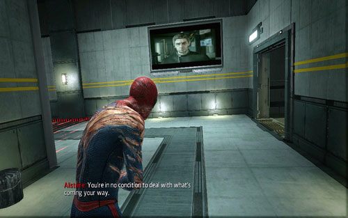 Uciekając przed droidami dotrzesz wreszcie do bezpiecznego korytarza - 10 - Spider-Man No More! - Nagrania, Magazyny - Znajdźki - Niesamowity Spider-Man - poradnik do gry