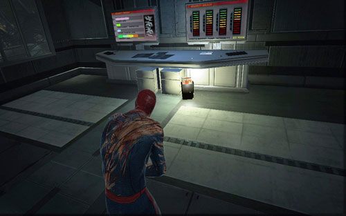 Z lewej strony będzie pomieszczenie, w którym pozostawiono ostatni manual - 10 - Spider-Man No More! - Instrukcje, Części technologii - Znajdźki - Niesamowity Spider-Man - poradnik do gry