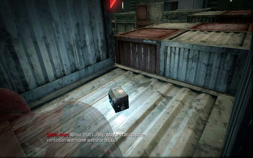 Wskocz na pierwszy pakunek z lewej i po kolejnych pudłach przejdź na drugą stronę pokoju - 10 - Spider-Man No More! - Zdjęcia - Znajdźki - Niesamowity Spider-Man - poradnik do gry