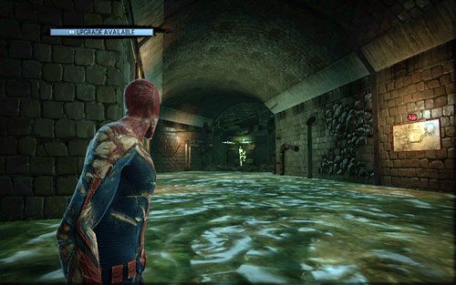 Po pokonaniu człowieka-piranii skręć w lewo i wejdź do kanału wentylacyjnego, który zaprowadzi cię do krótkiego tunelu - 12 - Where Crawls the Lizard? - Znajdźki - Niesamowity Spider-Man - poradnik do gry