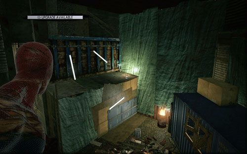 Przyczep się wtedy ściany z prawej, a następnie obróć w lewo - 12 - Where Crawls the Lizard? - Znajdźki - Niesamowity Spider-Man - poradnik do gry