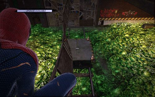 Na ziemi zobaczysz platformę otoczoną kwasem - Train Docking Station - Znajdźki - Niesamowity Spider-Man - poradnik do gry