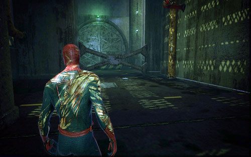 Po spotkaniu z nosorożcem przeskocz nad metalowymi prętami i skręć w prawo - Water Treatment Facility - Znajdźki - Niesamowity Spider-Man - poradnik do gry