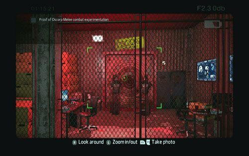 Musisz zrobić zdjęcie dużej tarczy i dwóch manekinów stojących za kratą pod ścianą - OSCORP Secret Lab 1 - Znajdźki - Niesamowity Spider-Man - poradnik do gry