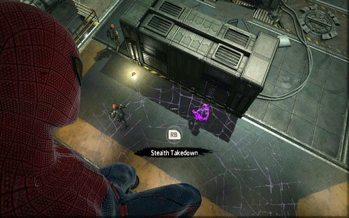 Kolejnych trzech pozbądź się z po kolei otworu wentylacyjnego umieszczonego na ścianie - 03 - In the Shadow of Evils Past - tablet Connorsa - Opis przejścia - Niesamowity Spider-Man - poradnik do gry