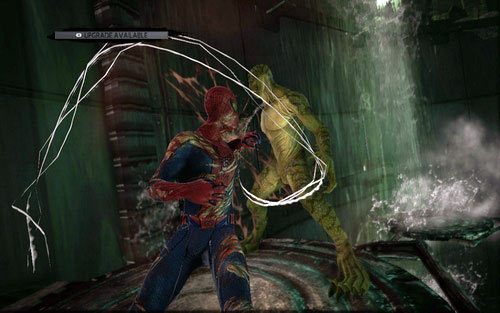 Doskocz wtedy do niego Web Rushem i uderz kilka razy pięściami - 12 - Where Crawls the Lizard? - Opis przejścia - Niesamowity Spider-Man - poradnik do gry