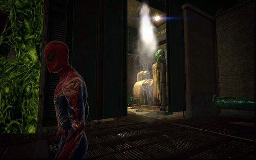 Z prawej strony znajdziesz mały pokój z pompą - 3 - Water Treatment Facility - Misje dodatkowe - Niesamowity Spider-Man - poradnik do gry