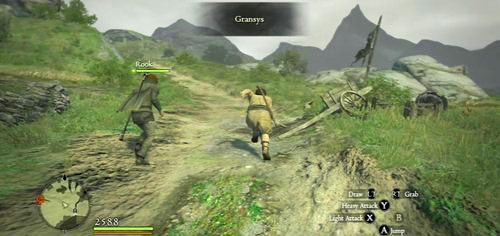 Wychodzimy przez bramę i podążamy drogą do obozowiska - Upon a Pawn | Akt 1 (ZG) w Dragons Dogma - Dragons Dogma - poradnik do gry