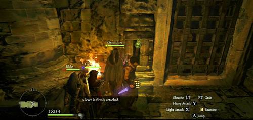 Montujemy dźwignię w odpowiednim miejscu przy kracie i otwieramy ją - Lure of the Abyss | Akt 1 (ZG) w Dragons Dogma - Dragons Dogma - poradnik do gry