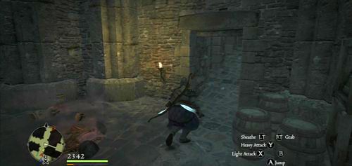 W samych zabudowaniach skręcamy w prawo przez małe przejście - Deny Salvation | Akt 6 (ZG) w Dragons Dogma - Dragons Dogma - poradnik do gry