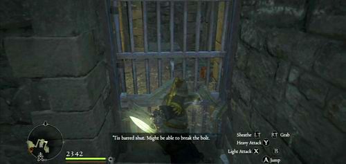 Na górze trzeba rozwalić belę blokującą kratę - Deny Salvation | Akt 6 (ZG) w Dragons Dogma - Dragons Dogma - poradnik do gry