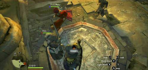 Aby otworzyć przejście do smoka, aktywujemy trzy przyciski w ziemi (trzeba na nich chwilę postać) - Final Battle | Akt 6 (ZG) w Dragons Dogma - Dragons Dogma - poradnik do gry