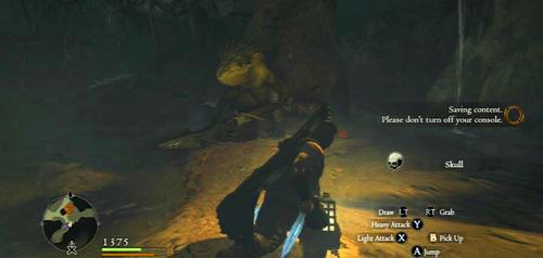 Kiedy wejdziemy do głębszej wody (boczna część jaskini), wyskoczy lider jaszczurów - Deeper Trouble | Akt 1 (ZP) w Dragons Dogma - Dragons Dogma - poradnik do gry