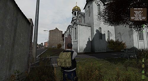 Po wizycie w straży pożarnej przebiegnij na drugą stronę ulicy, gdzie znajduje się cerkiew - DayZ: Elektrozawodsk | Zdobywanie pierwszego ekwipunku - DayZ - poradnik do gry