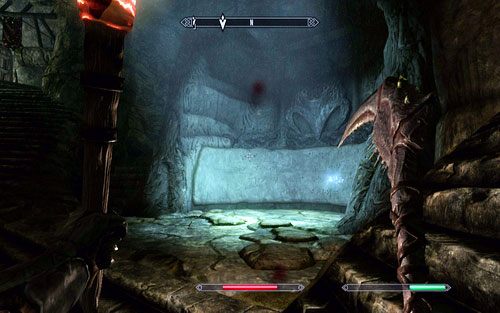 Po pewnym czasie dotrzesz do dużej sali, gdzie będą pojawiać się kolejne fale wrogów - Bloodline | Początek | The Elder Scrolls V Skyrim Dawnguard - The Elder Scrolls V: Skyrim - Dawnguard - poradnik do gry