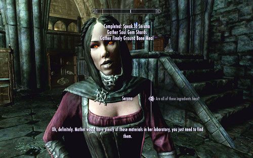 Twoim kolejnym zadanie jest odszukać trzy składniki potrzebne do stworzenia portal - Chasing Echoes | Ścieżka lorda wampirów | The Elder Scrolls V Skyrim Dawnguard - The Elder Scrolls V: Skyrim - Dawnguard - poradnik do gry