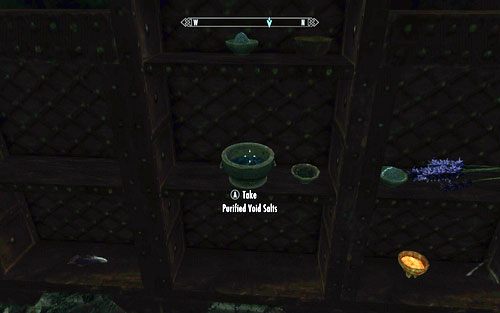 Purified Void Salts ukryto na regale w górnej części pomieszczenia - Chasing Echoes | Ścieżka lorda wampirów | The Elder Scrolls V Skyrim Dawnguard - The Elder Scrolls V: Skyrim - Dawnguard - poradnik do gry