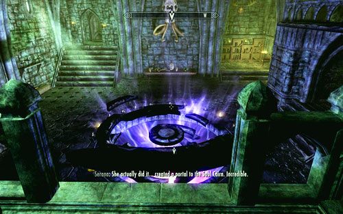 Po zebraniu wszystkich komponentów odłóż je do miski, gdzie będzie na ciebie czekała Serana - Chasing Echoes | Ścieżka lorda wampirów | The Elder Scrolls V Skyrim Dawnguard - The Elder Scrolls V: Skyrim - Dawnguard - poradnik do gry