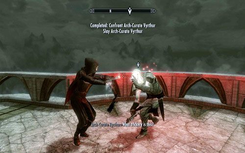 Gdy wszystkich pokonasz, sufit zacznie się walić, a przeciwnik przyzwie atronacha lodu - Touching The Sky (2) | Ścieżka lorda wampirów | TES V Skyrim Dawnguard - The Elder Scrolls V: Skyrim - Dawnguard - poradnik do gry