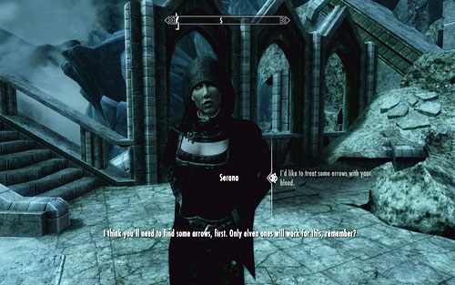 Oprócz tego również Serana potrafi zmieniać elfie strzały - Touching The Sky (2) | Ścieżka lorda wampirów | TES V Skyrim Dawnguard - The Elder Scrolls V: Skyrim - Dawnguard - poradnik do gry