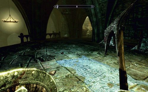 Gdy to zrobisz, rzeźba ożyje oraz podniesie się krata niedaleko schodów - Chasing Echoes | Ścieżka Dawnguarda | The Elder Scrolls V Skyrim Dawnguard - The Elder Scrolls V: Skyrim - Dawnguard - poradnik do gry