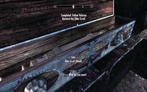 Po jego zniknięciu porozmawiaj z Valericą i zabierz ukryty niedaleko zwój - Beyond Death | Ścieżka Dawnguarda | The Elder Scrolls V Skyrim Dawnguard - The Elder Scrolls V: Skyrim - Dawnguard - poradnik do gry