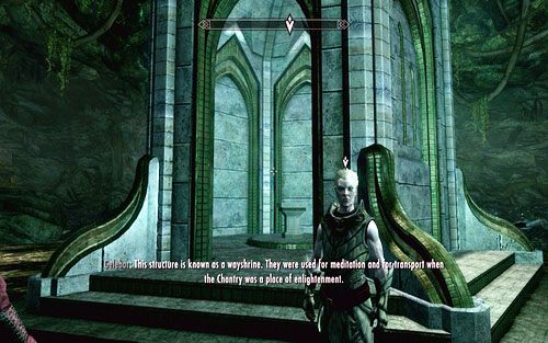 Aby dostać się do Darkfall Passage, przejdź przez portal znajdujący się w kapliczce - Touching The Sky (1) | Ścieżka Dawnguarda | The Elder Scrolls V Skyrim Dawnguard - The Elder Scrolls V: Skyrim - Dawnguard - poradnik do gry