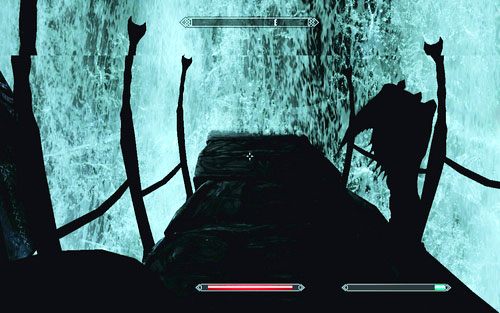 Dotrzesz w ten sposób do mostu, który zbudowany został pod wodospadem - Touching The Sky (1) | Ścieżka Dawnguarda | The Elder Scrolls V Skyrim Dawnguard - The Elder Scrolls V: Skyrim - Dawnguard - poradnik do gry