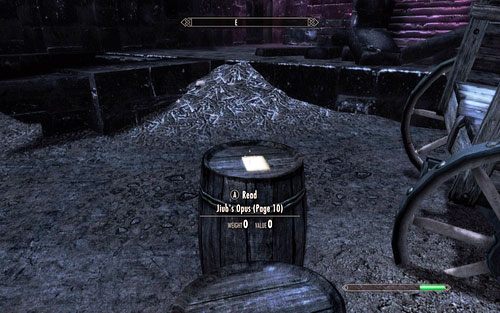Na beczce obok jego wagonu znajdziesz kartkę nr 10 - Impatience of a Saint | Wspólne zadania poboczne | TES V Skyrim Dawnguard - The Elder Scrolls V: Skyrim - Dawnguard - poradnik do gry