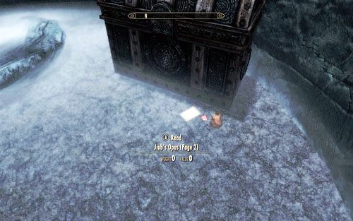 W pierwszym napotkanym budynku znajdziesz skrzynię, obok której pozostawiono stronę nr 2 - Impatience of a Saint | Wspólne zadania poboczne | TES V Skyrim Dawnguard - The Elder Scrolls V: Skyrim - Dawnguard - poradnik do gry